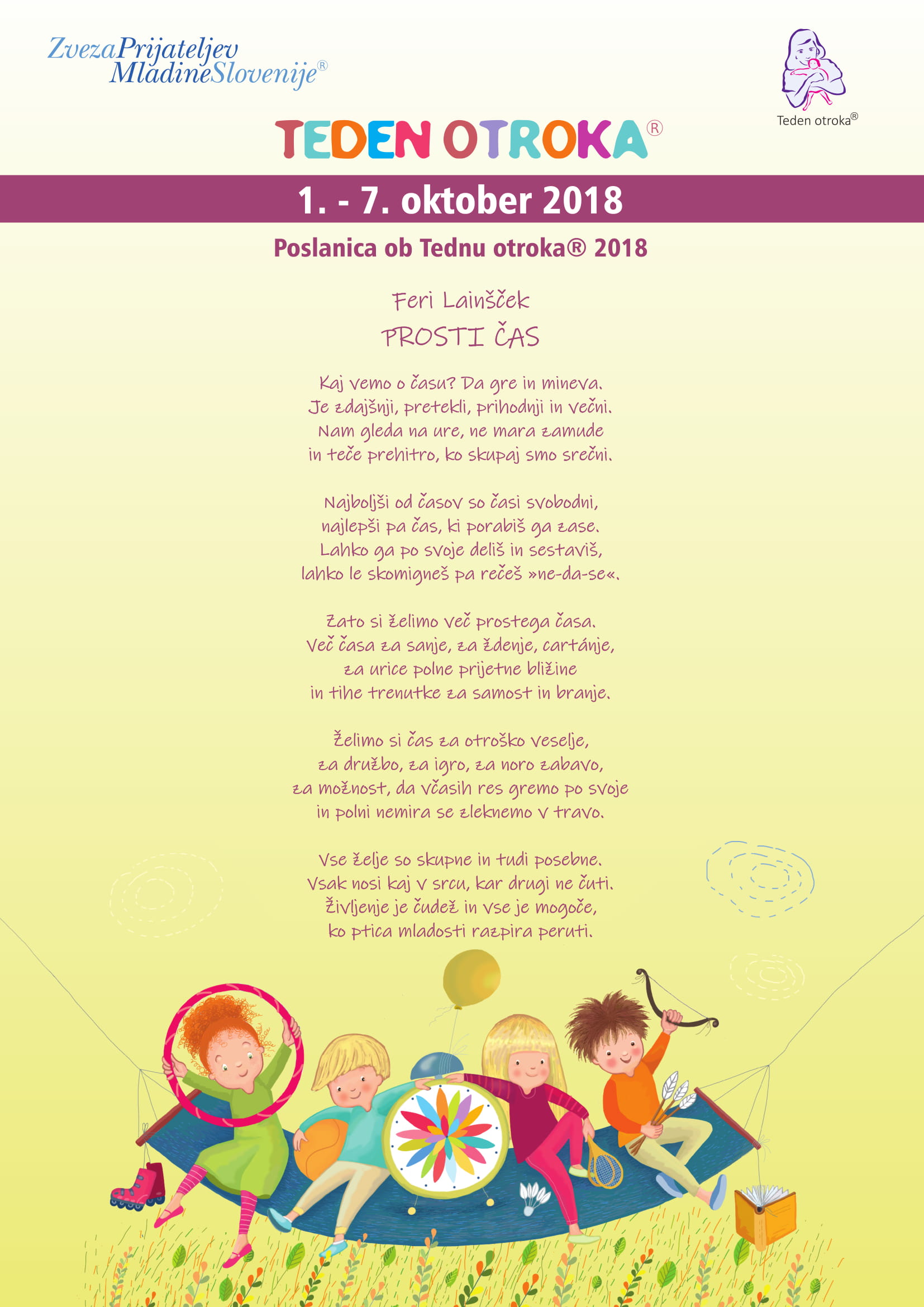 Poslanica Teden otroka 2018